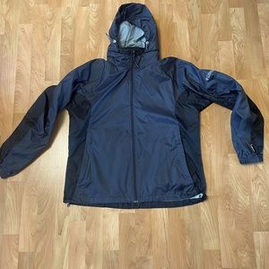 Columbia Women’s Windbreaker Packable Jacket Gray and Black XL